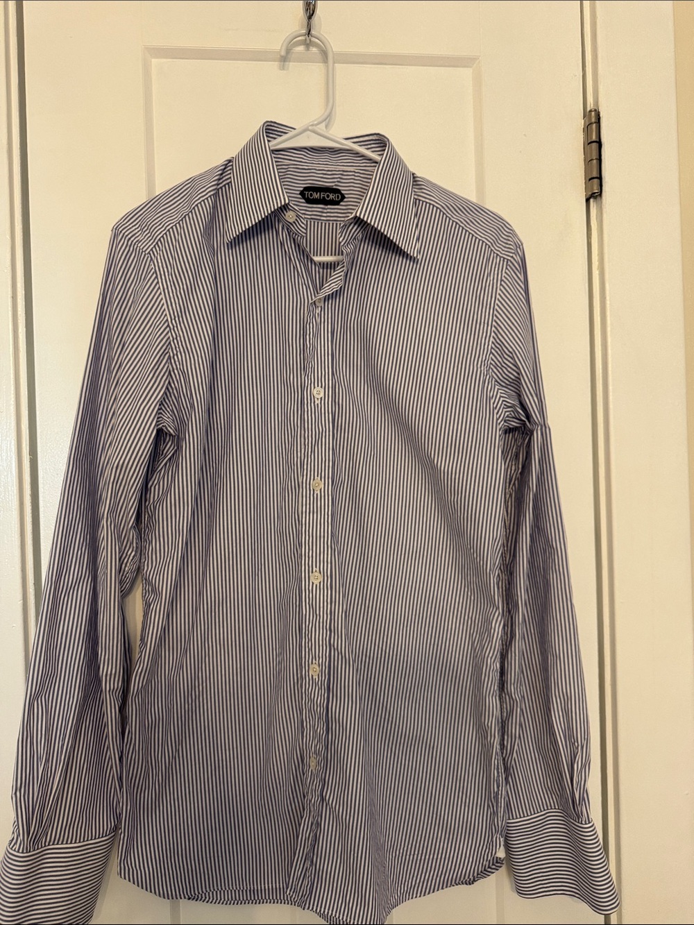 Tom Ford Navy and White Pinstripe Dress Shirt